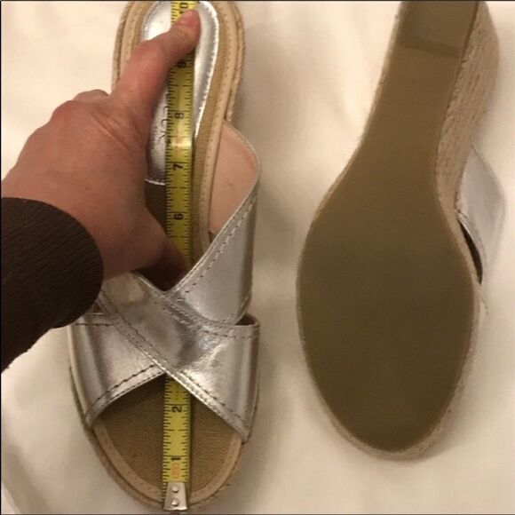 Casteller silver wedge leather mules.  NEW - Picture 8 of 8